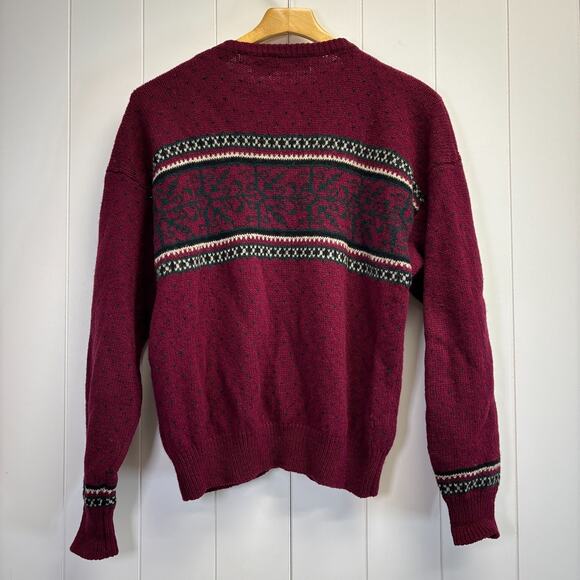 Vintage LL Bean Womens Academia Preppy Birdseye Cardigan Sweater Size L Hipster - Picture 2 of 7